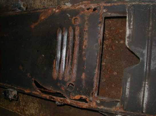 Badly rusted frame