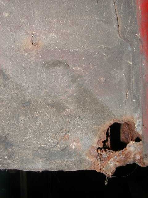 Picture 1 Rust on the front end of the rocker panel, normally covered by the front fender